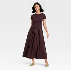 A New Day - Women's Backless Knit Maxi Dress - A New Day™ Burgundy Xs